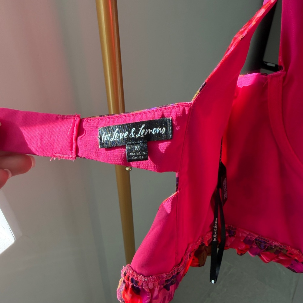 For Love And Lemons Floral Pink Corset Top - Picture 5 of 8